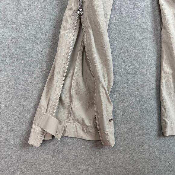 Athleta Trekkie Belted Pant 10 Birch Gray Hiking Lightweight Outdoor Ankle Zip - Picture 11 of 12